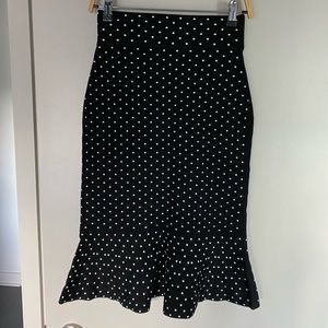 Club Monaco black white fishtail skirt